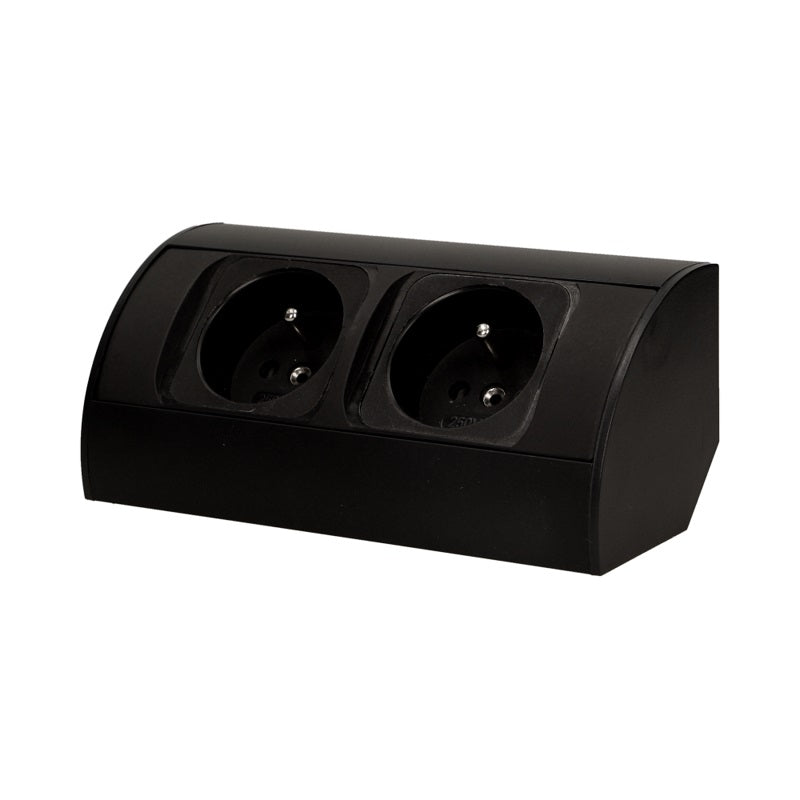 Furniture Socket 2x2p+z Black