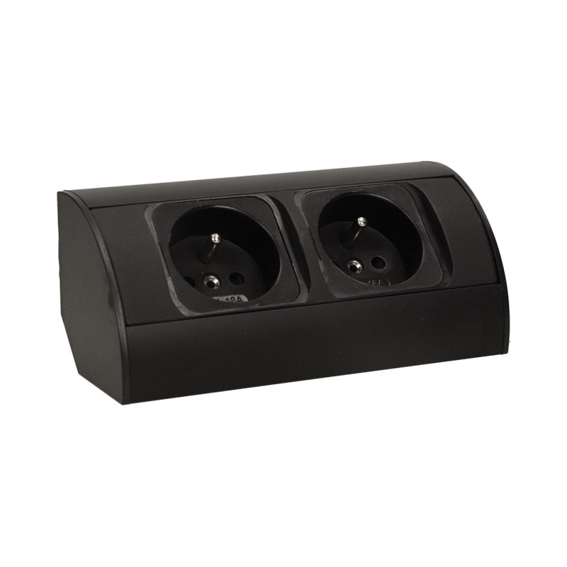 Prise Meuble 2x2p+z Noir