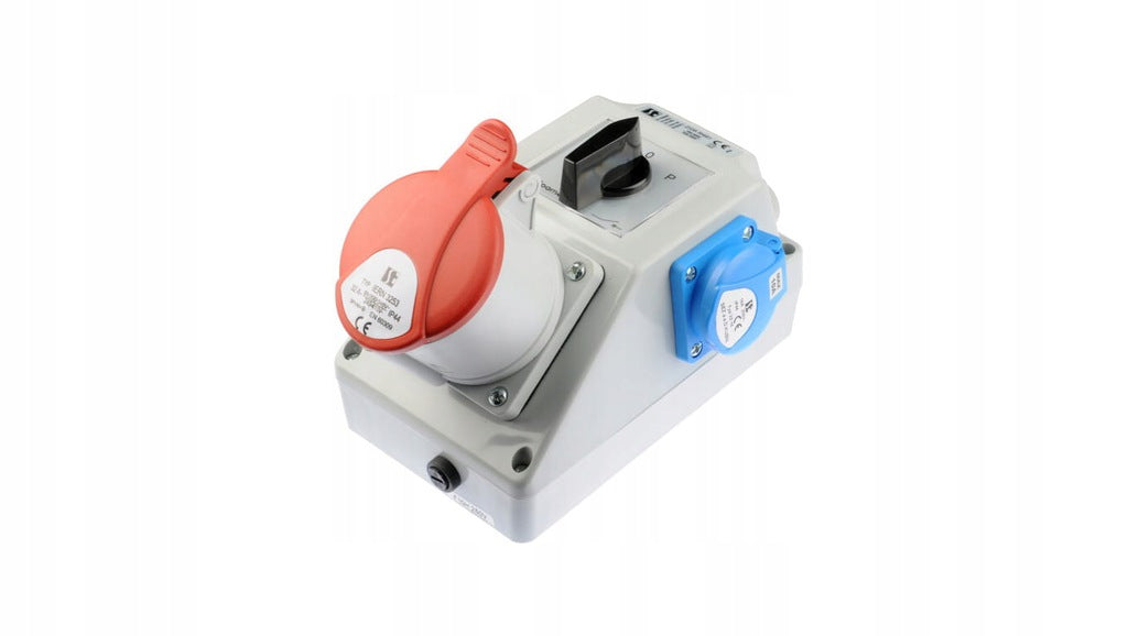 Installatieset met stopcontact 32a 5p+2p+z (l-0-p) Rood