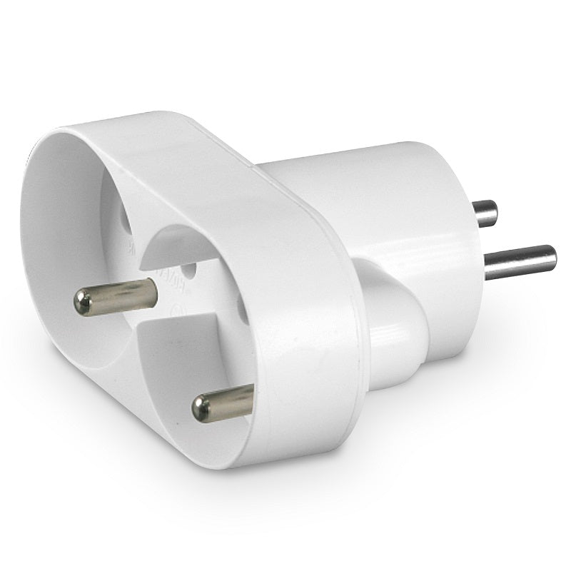 Divisor de soquete redondo de 2 vias com aterramento branco