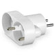 Divisor de soquete redondo de 2 vias com aterramento branco