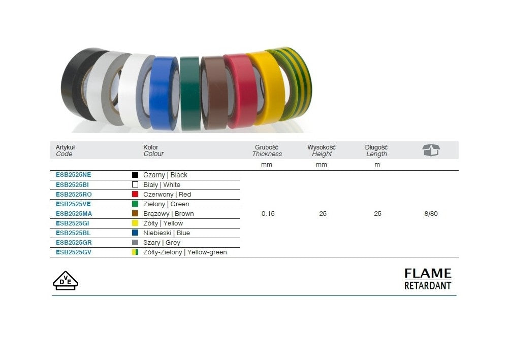 Electrical Insulating Tape 25m*25mm Black
