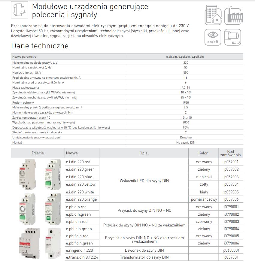 Signallampe für DIN-Schiene E.i.din.220 Rot