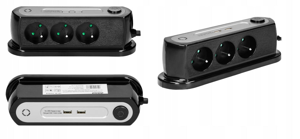 Skrivebordsforlængerledning Med Switch 3x2p+z 2xusb 1,4m