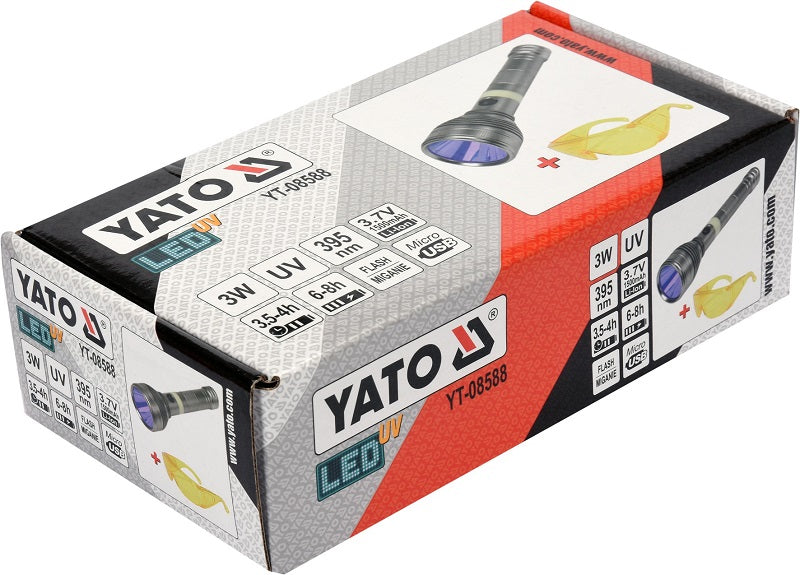 Conjunto De Linterna Uv Recargable 3w + Gafas
