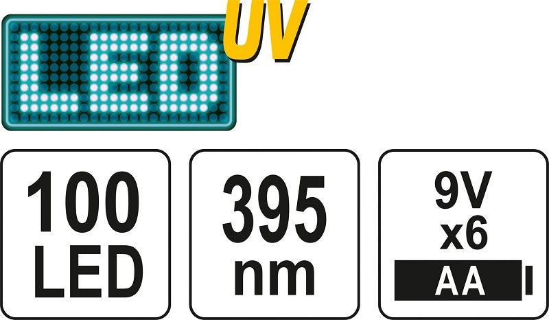 100 Led Uv фенерче и комплект очила