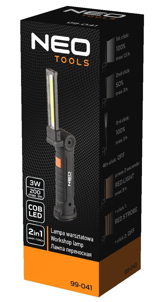 Lampa Ceardlann Battery 200 Lm Cob + Flashlight