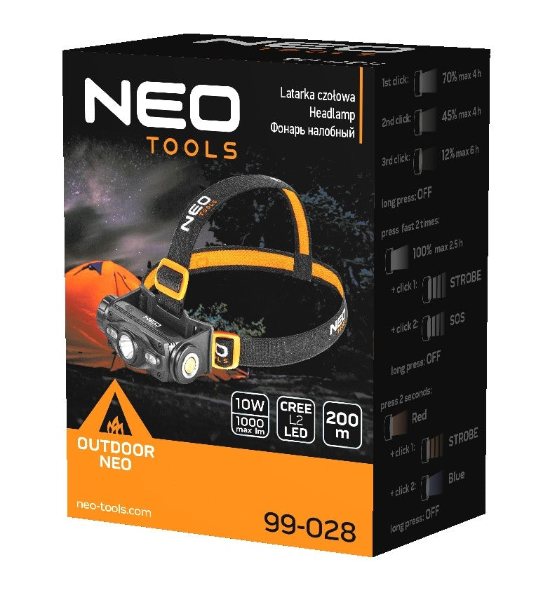 Ceannlampa Rechargeable Usb 1000 Lm
