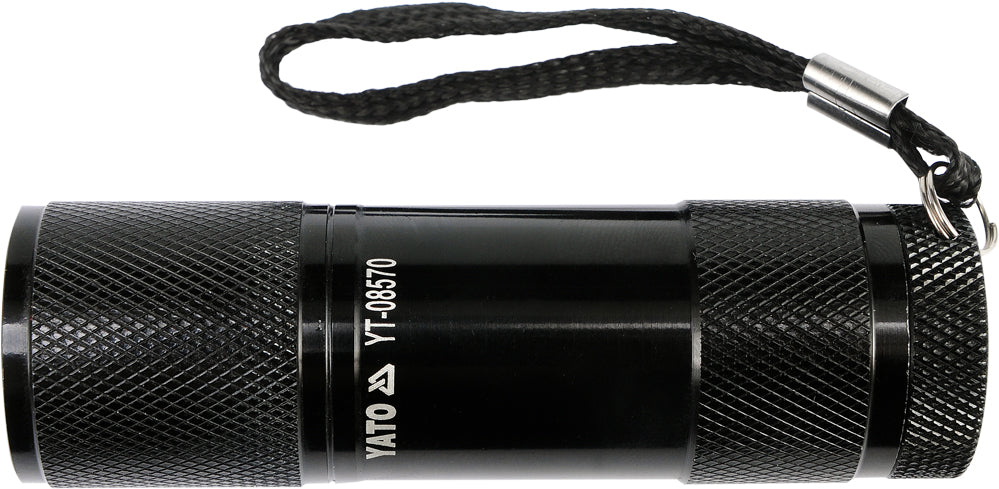Linterna Aluminio 9 Leds Negra