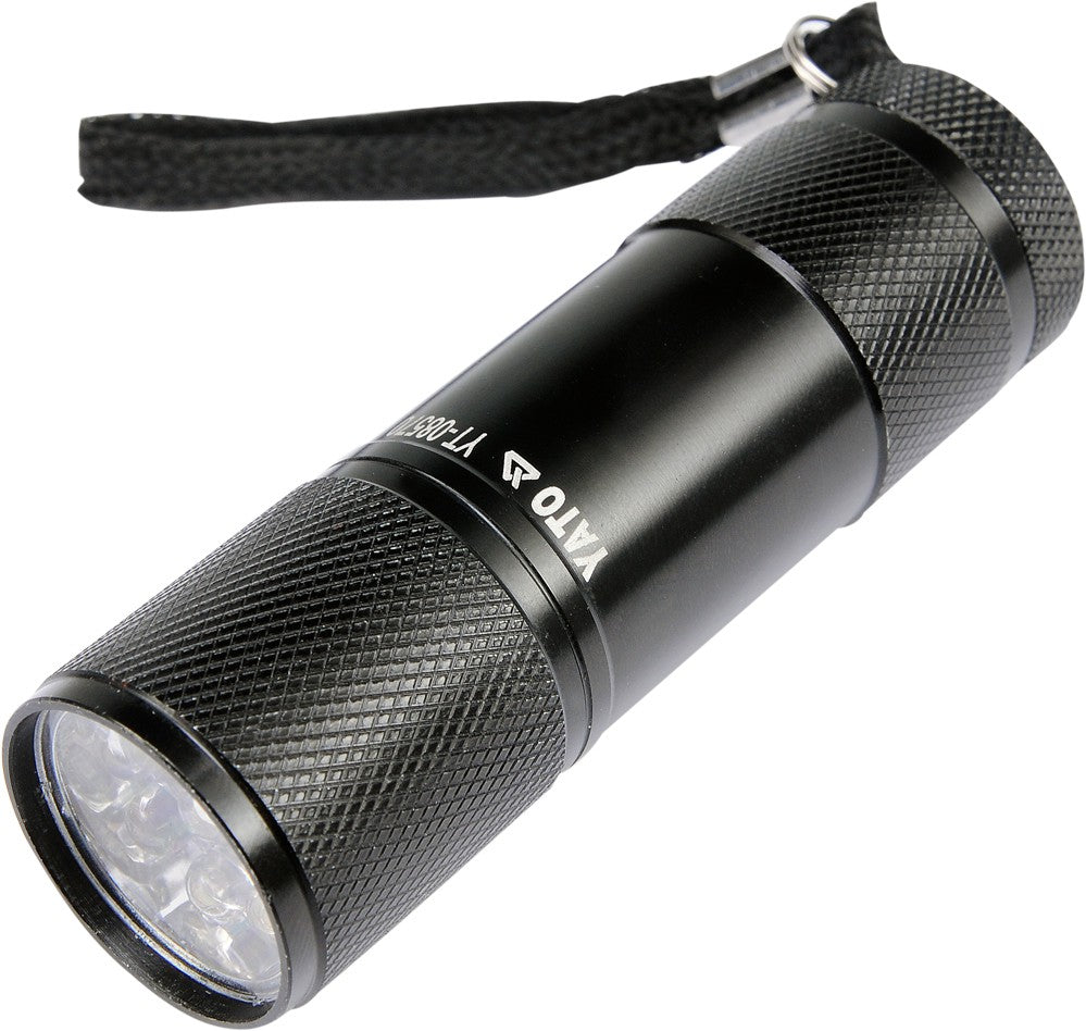Linterna Aluminio 9 Leds Negra