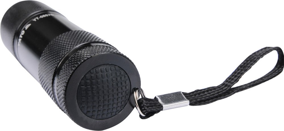 Flashlight Alúmanam 9 Leds Dubh