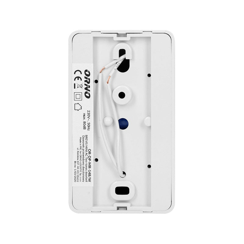 Електромеханичен двуцветен звънец 230v Бял Brevis Mini