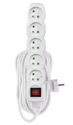 Extension Cord With Switch 10m 5 Sockets