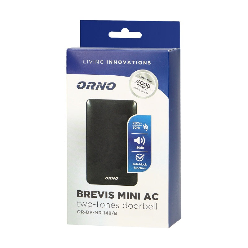 Bell Tofarvet Gong 230v Brevis Mini Sort