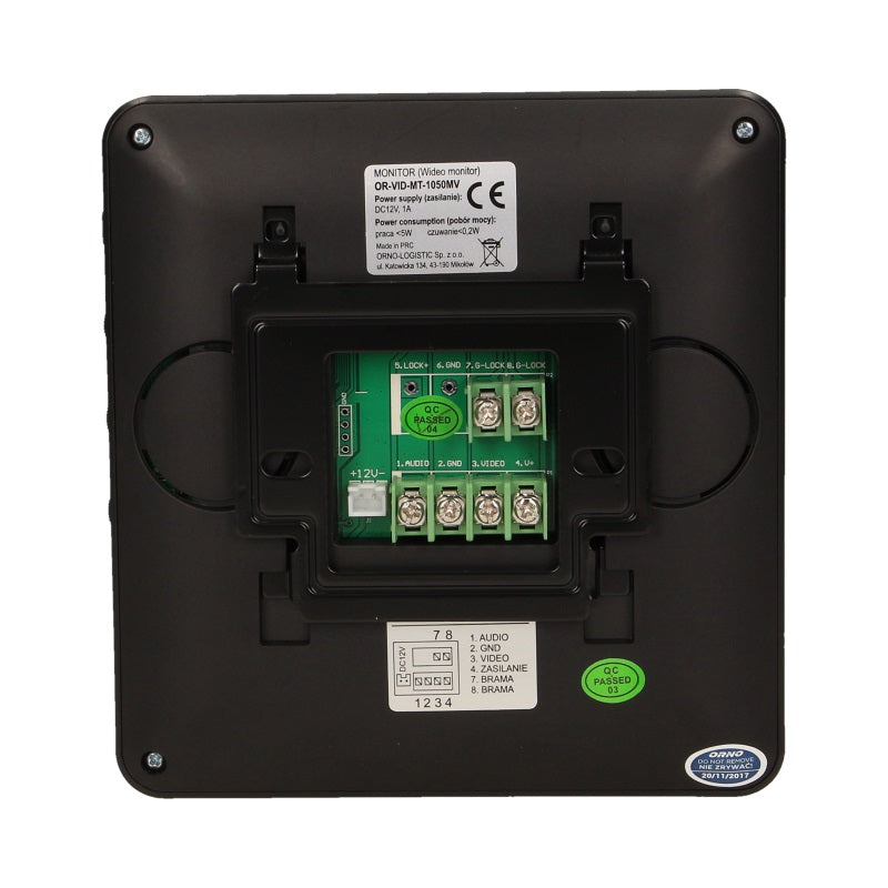 Hands-free video interkom 4,3' LCD Black Dux