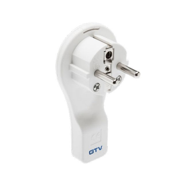 Fiche Plate Coudée Blanc 16a 250v