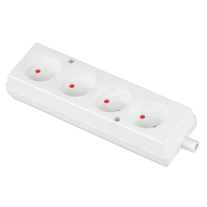 Prise Quadruple 16a 250v Détachable B/u Blanc