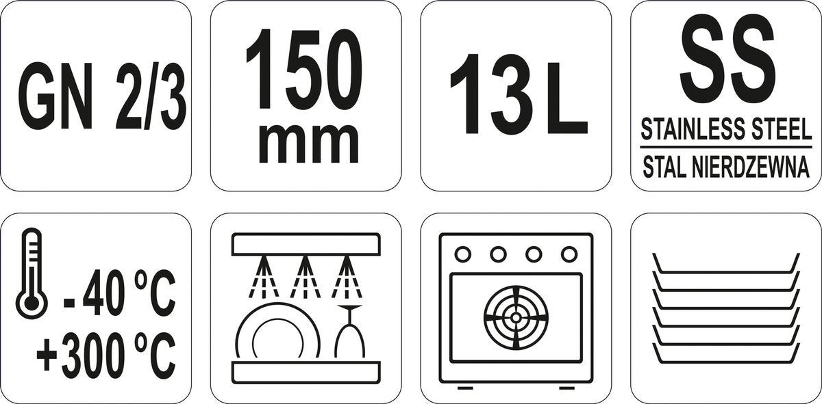 Recipient Gastronomic Gn 2/3 150mm