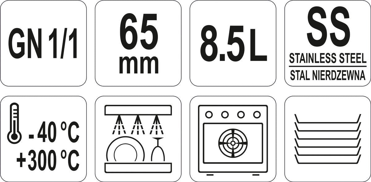 Gastronomic Container Gn 1/1 65mm