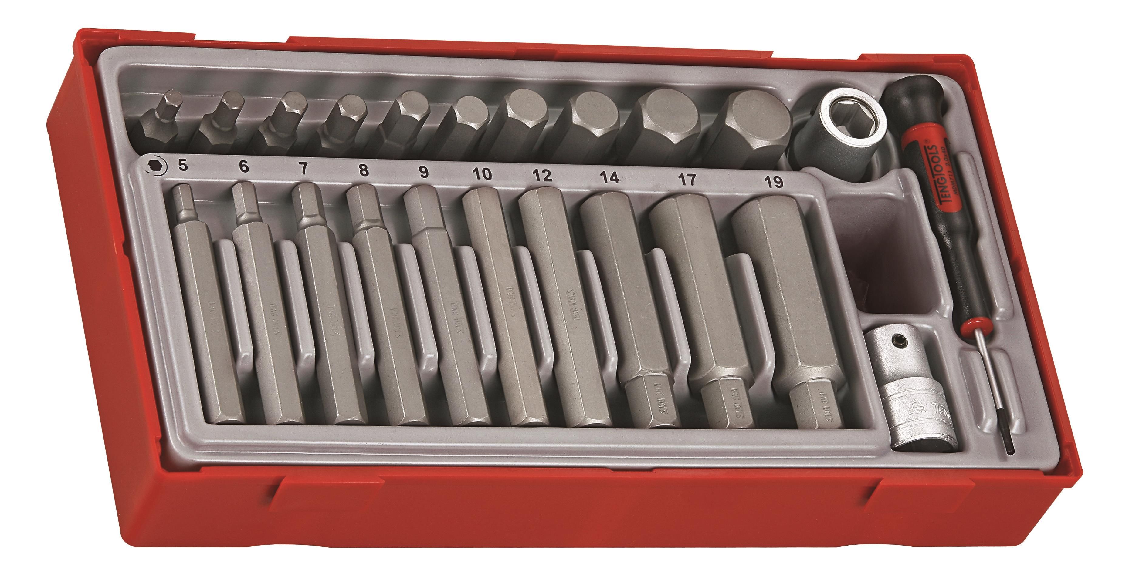 Conjunto de soquetes e bits 6 pontos 1/2'' Tthex 23 unid.
