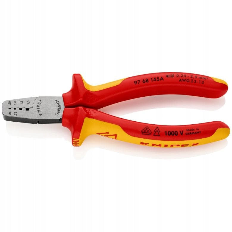 Clești de sertizare pentru manșoane de cablu 0,25-2,5 mm izolate