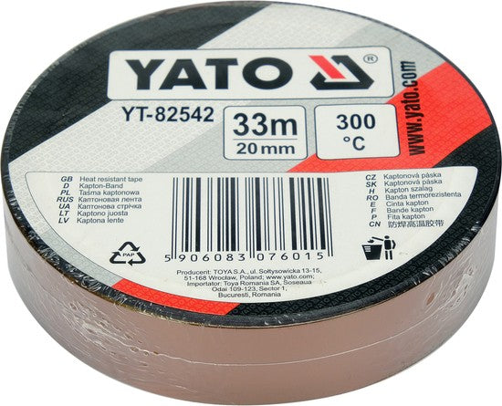 Téip Kapton 20mm Frithsheasmhach in aghaidh Ardteochta