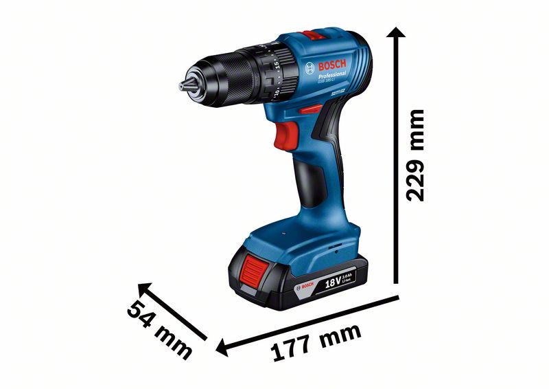 Cordless Impact Drill Gsb 185-li 2*2.0ah