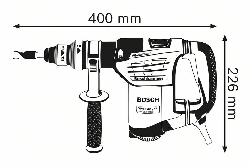 Sada otočného kladiva Sds+ Gbh 4-32 Dfr 900w + rukojeť