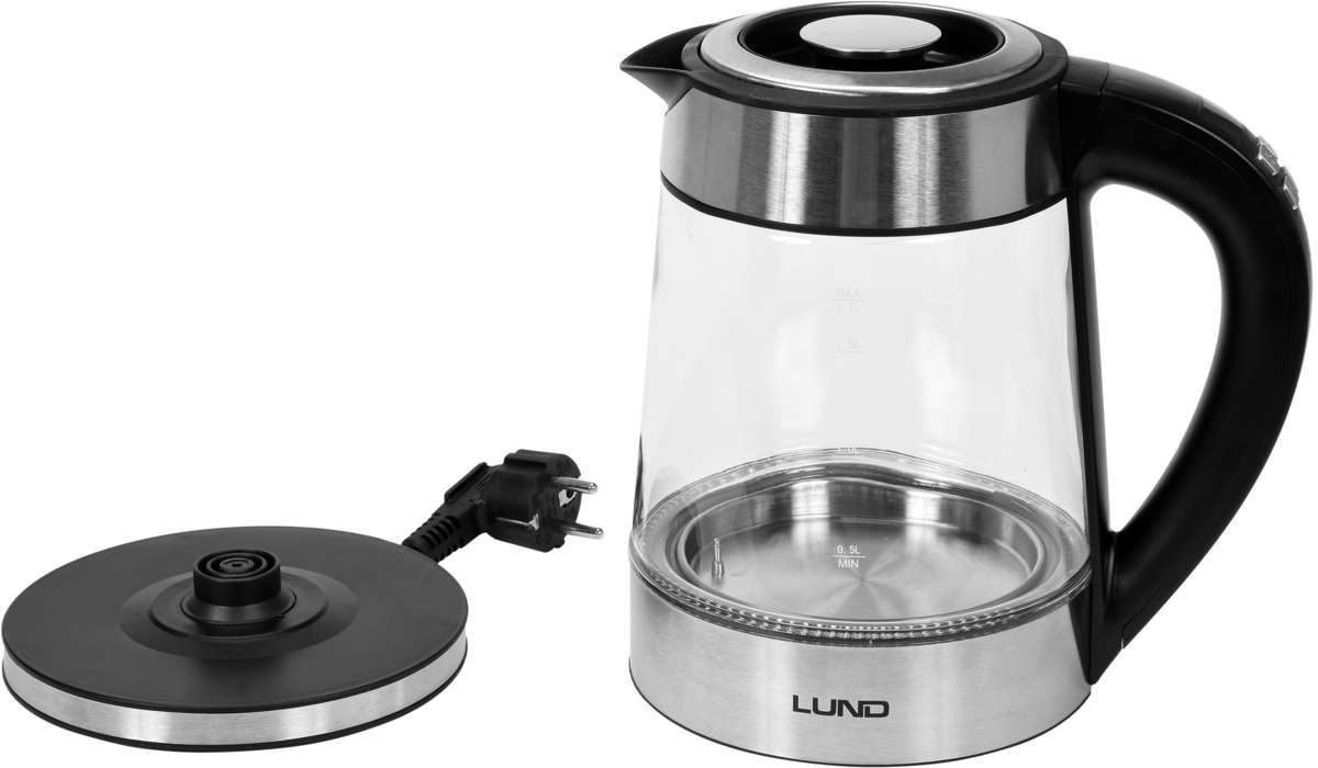 Bouilloire électrique en verre Led 1,7 l température réglable.