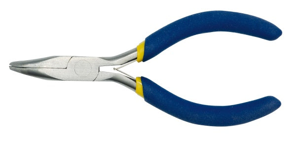 Zagięte szczypce z długimi końcówkami, profilowane uchwyty 125 mm