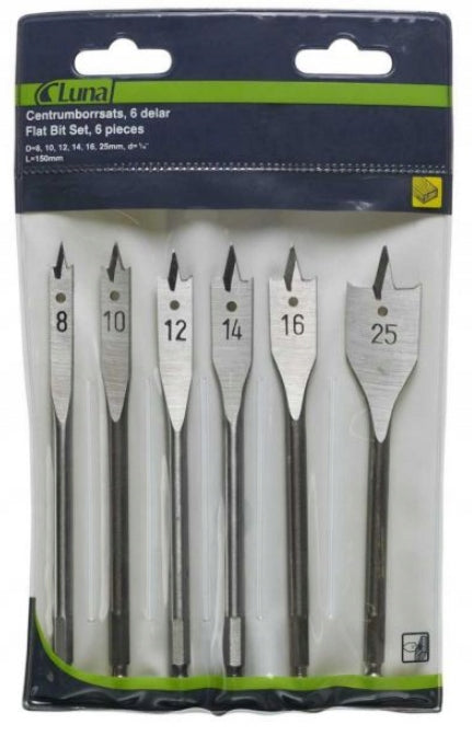 Set Of Flat Drills For Wood 6 Pcs.