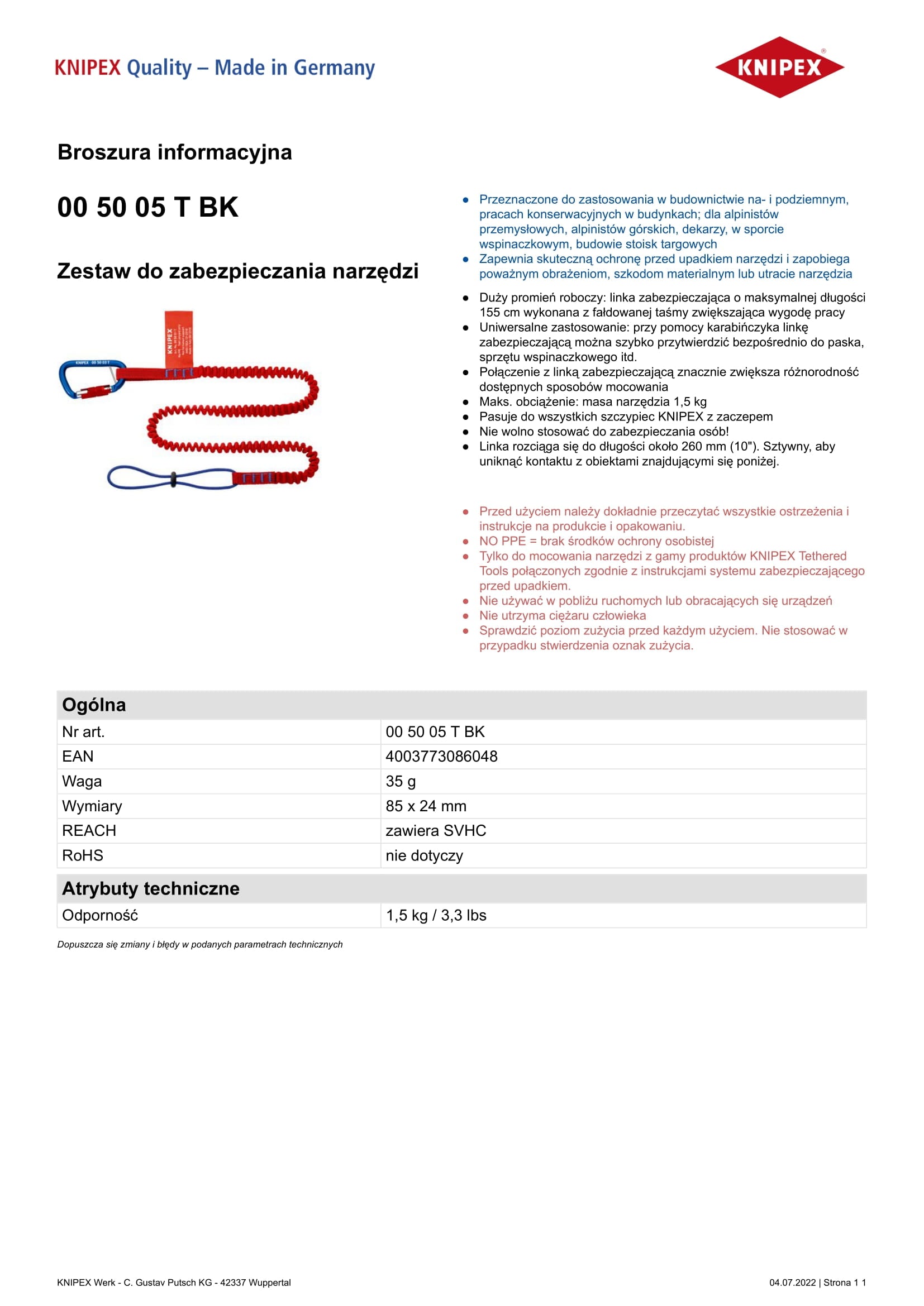 Tool Security Kit Elastic Strap