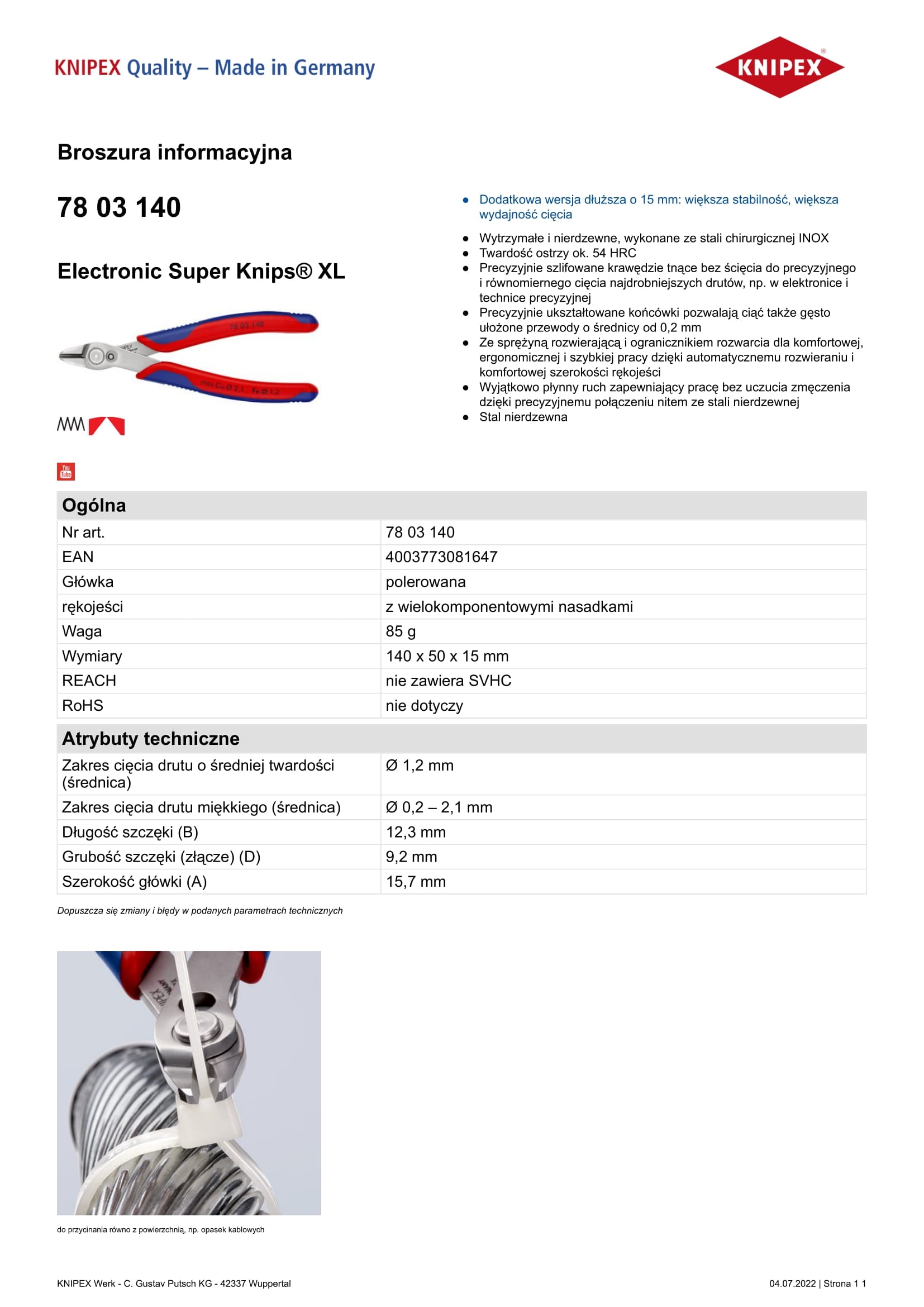 Pinze da taglio elettroniche Super Knips XL da 140 mm