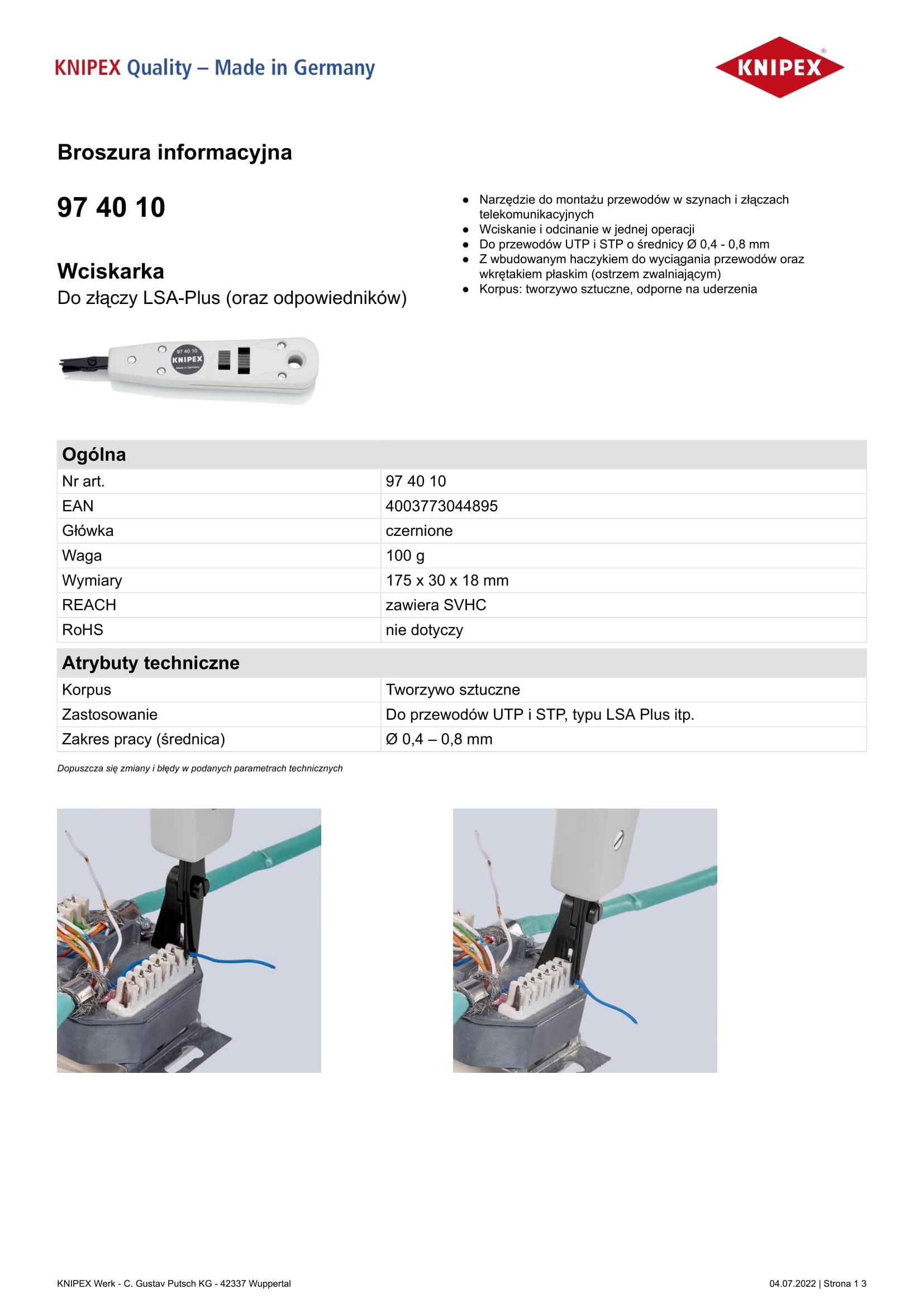Pliers For Pressure Tool For Lsa-plus Connectors