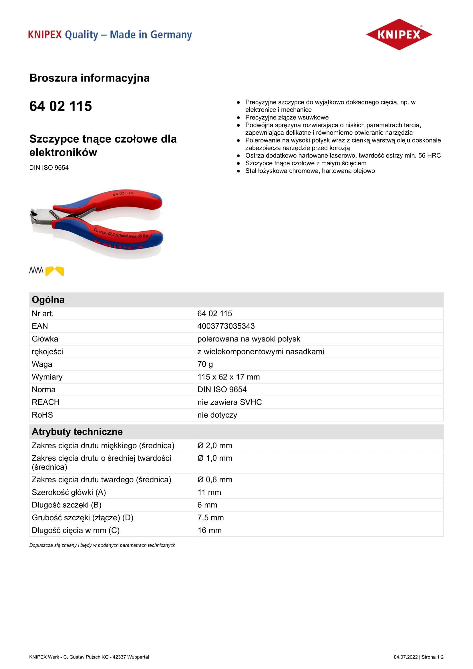 Vágófogók elektronikához