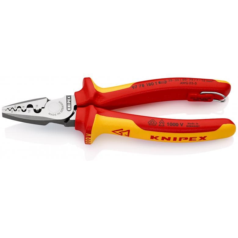 Pinza a crimpare per capicorda per cavi 180 mm