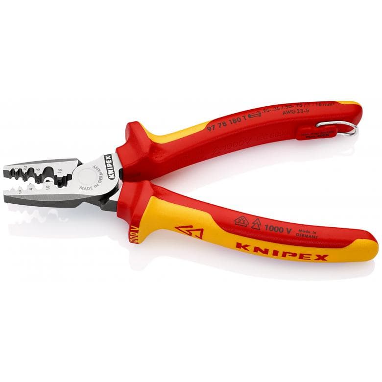 Pinza a crimpare per capicorda per cavi 180 mm