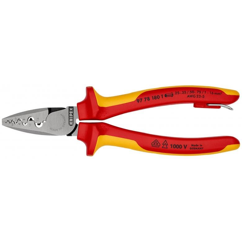 Pinza a crimpare per capicorda per cavi 180 mm