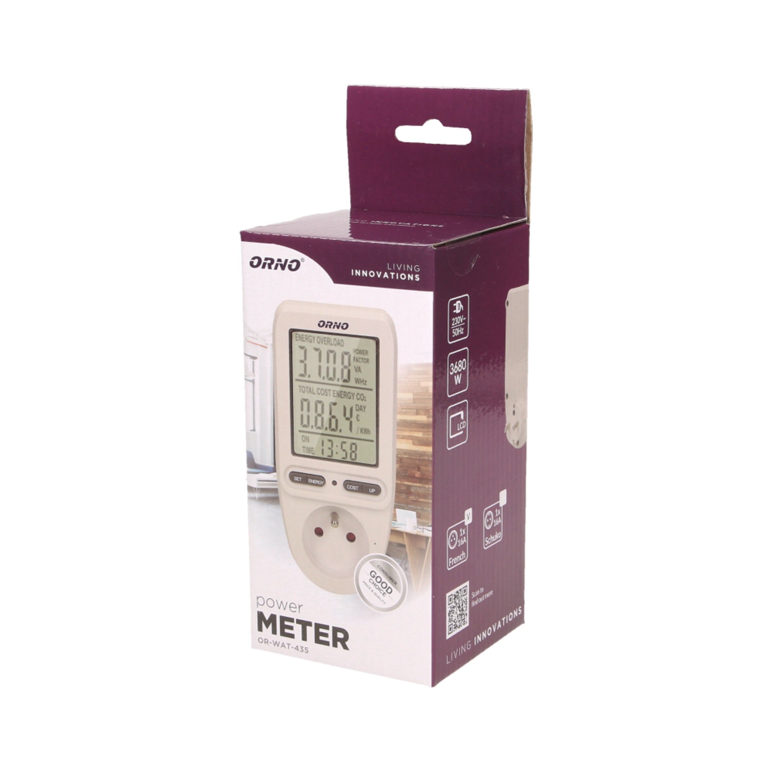 Kalkulator energii watomierza z wyświetlaczem LCD