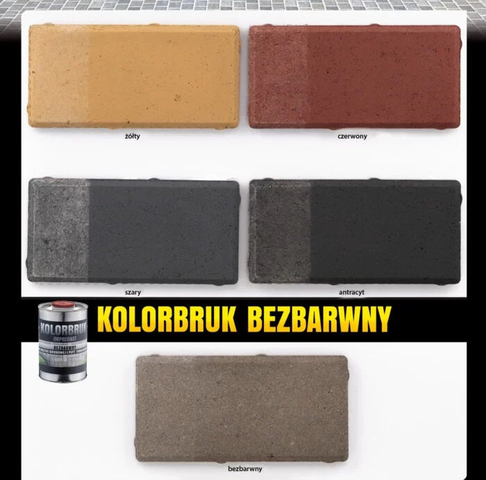 Impregnação de coloração Kolorbruk para pedra de pavimentação. Cinza 1l