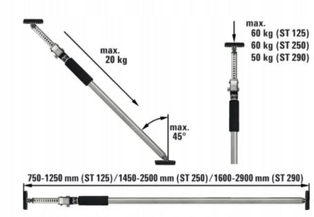 Podpora stropu 750-1250 mm
