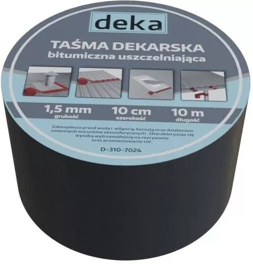 Cinta selladora para techos de alubutilo, 10 cm x 10 mb, negra