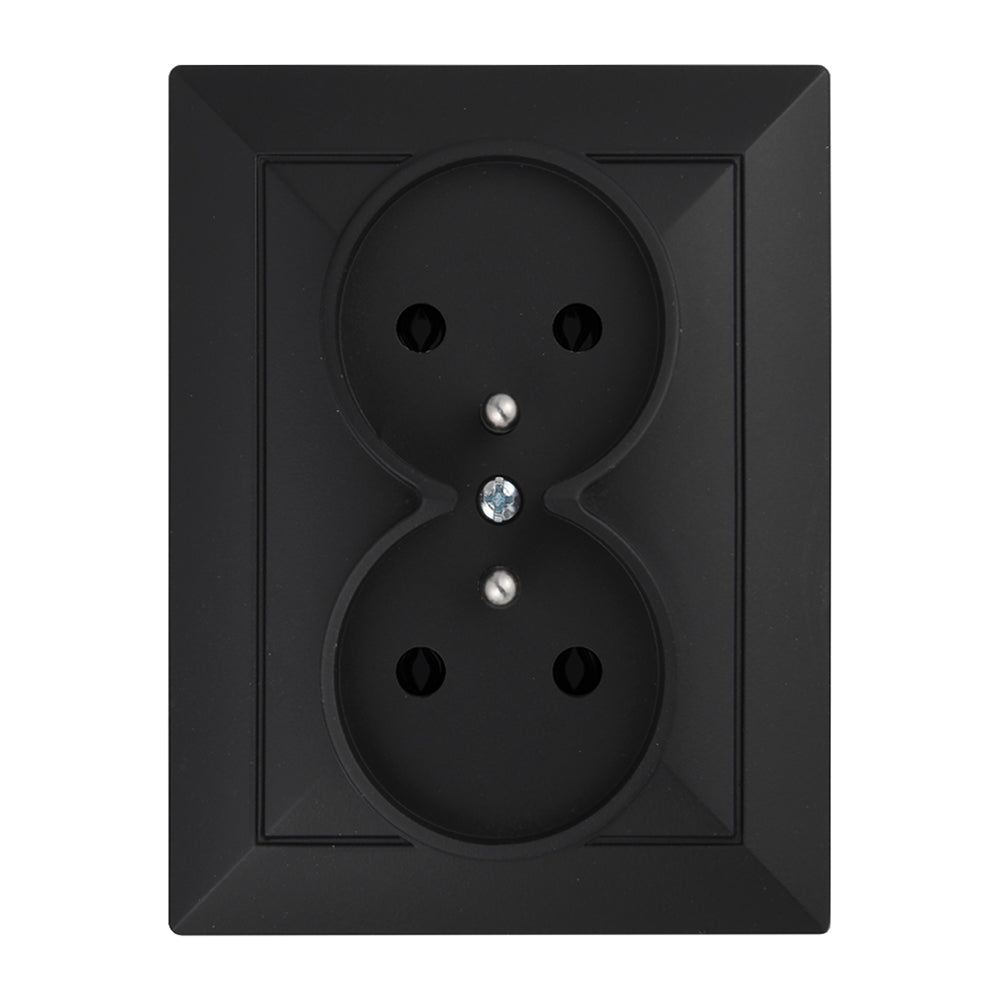 Pearl Double Socket P/t Z/u Matte Black