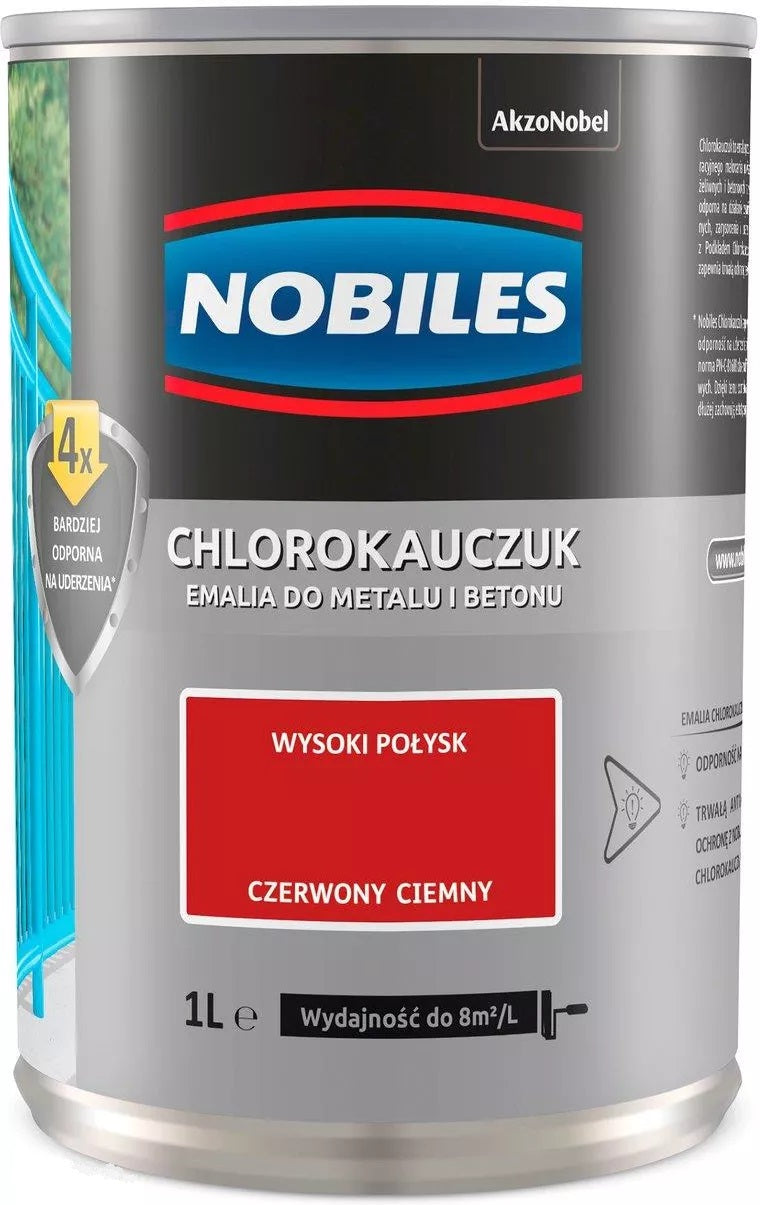Klorgummiemalj Ljusröd 0,9l