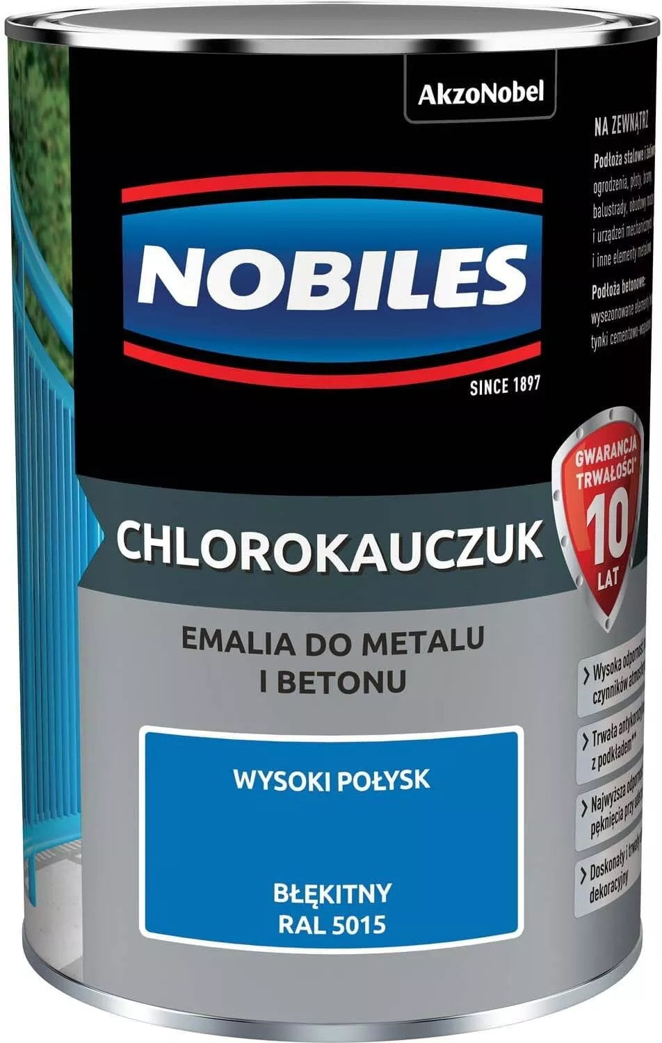 Klorgummi Emalj Blå Ral 5015 0,9l