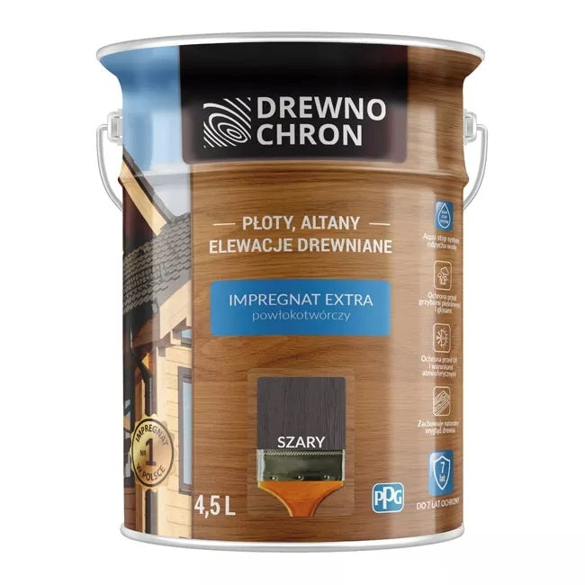 Импрегниращо покритие Drewnochron Сиво 4.5л
