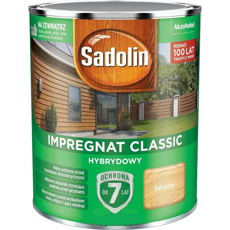 Sadolin Classic Impregnat Hybrydowy 7 Lat Jasny Dąb 0,75l