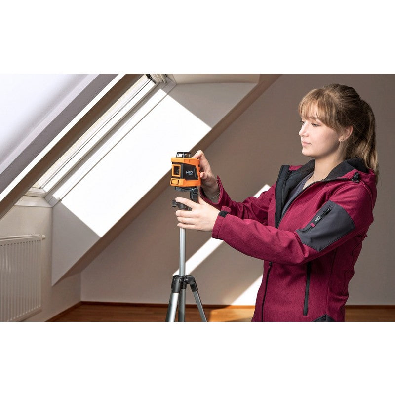 15m 360° horisontell planlaser 1,5m Stativ Röd