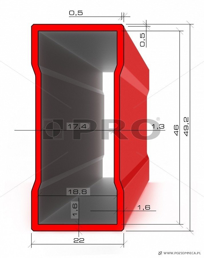Lakovaný horizontálny a vertikálny indikátor 30 cm