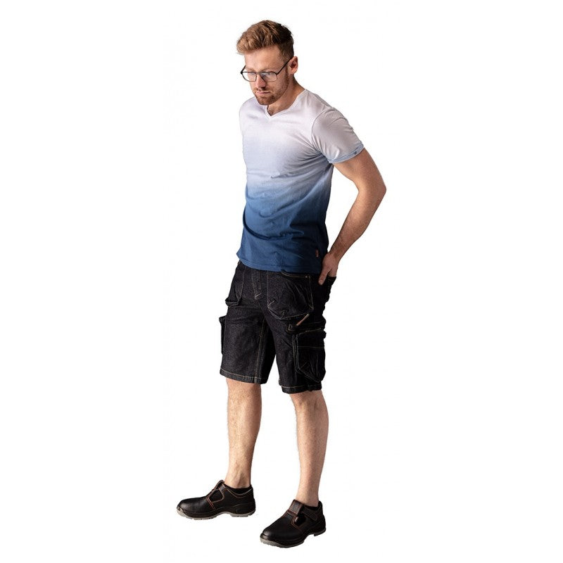 Denim s krátkym rukávom, veľkosť L